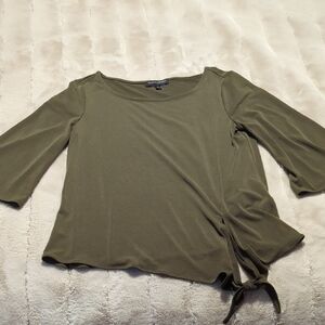 Banana Republic Olive Tie-Front Blouse